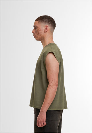Vintage Cropped Heavy Sleeveless Tee 240 GSM
